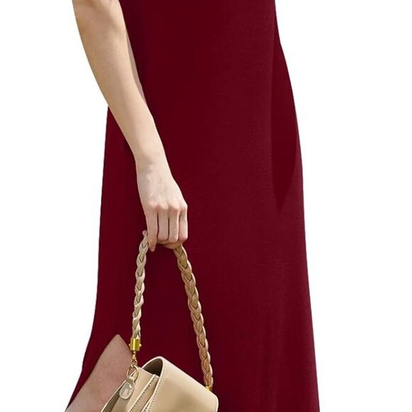 Women's Sleeveless V Neck Maxi Dress Pockets Casual Summer Long - Picture 7 of 7